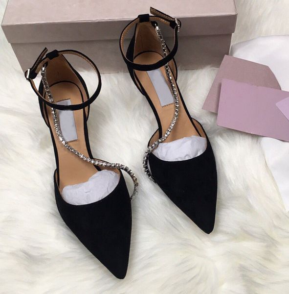 2020 summer new pointed shallow mouth wrap head wrap side air high heel low heel diamond chain high heels, Black
2020 summer new pointed shallow mouth wrap head wrap side air high heel low heel diamond chain high heels, Black