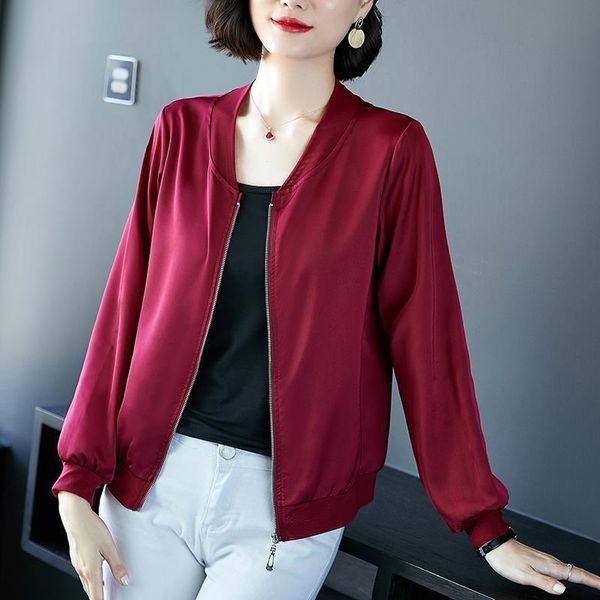 2020 spring jacket women fashion solid satin pink lightweight coat basic jacket bomber chaqueta mujer slim outerwear windbreaker, Black;brown
2020 spring jacket women fashion solid satin pink lightweight coat basic jacket bomber chaqueta mujer slim outerwear windbreaker, Black;brown