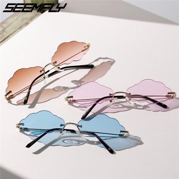 seemfly fashion rimless sunglasses women 2021 vintage clouds frameless steampunk sun glasses shades uv400 oculos gafas de sol, White;black
seemfly fashion rimless sunglasses women 2021 vintage clouds frameless steampunk sun glasses shades uv400 oculos gafas de sol, White;black