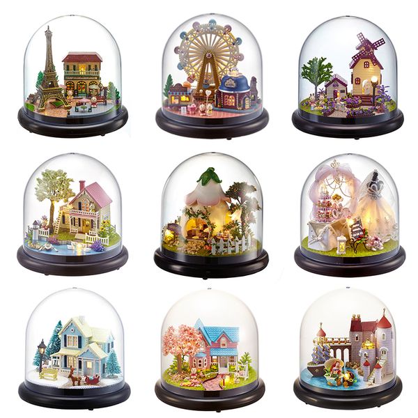 house toys diy doll house with cover building assemble kits miniature dollhouse case toys for childre birthday gift y200704
house toys diy doll house with cover building assemble kits miniature dollhouse case toys for childre birthday gift y200704