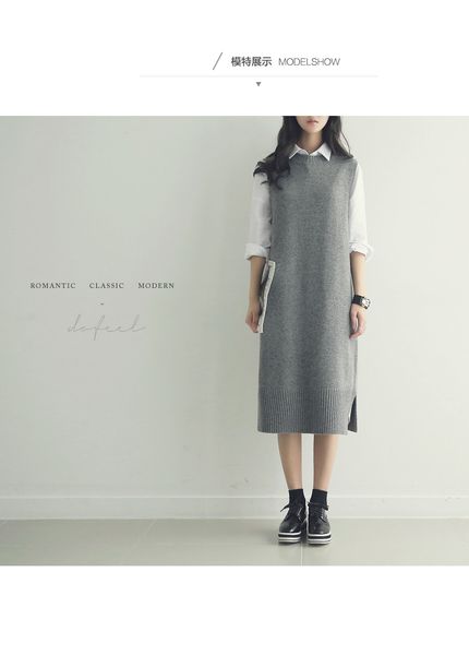 pullover vest dress new autumn winter long knitted women sweaters vest sleeveless warm sweater casual solid vestido with belt y200722, White;black
pullover vest dress new autumn winter long knitted women sweaters vest sleeveless warm sweater casual solid vestido with belt y200722, White;black