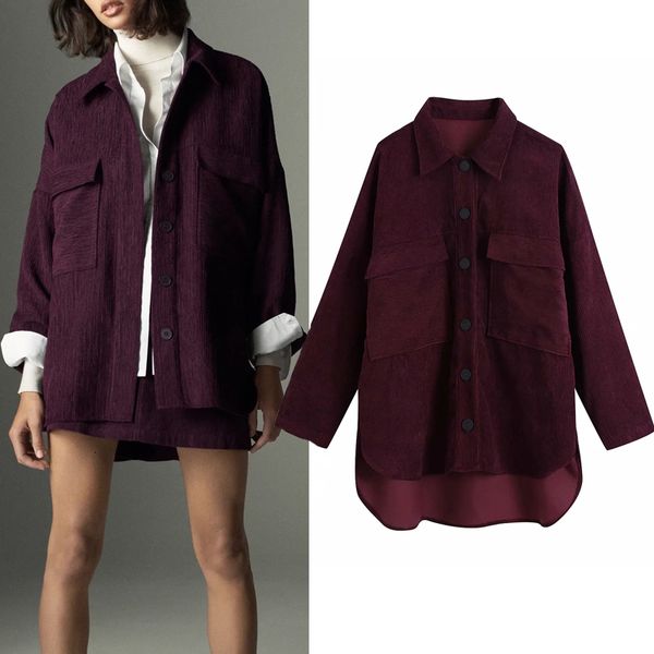2021 new corduroy women autumn winter patch pockets long sleeve jacket woman asymmetric hem casual overshirt 0ngf, Black;brown
2021 new corduroy women autumn winter patch pockets long sleeve jacket woman asymmetric hem casual overshirt 0ngf, Black;brown
