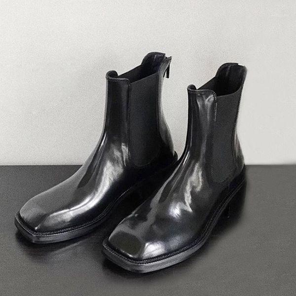 deat 2021 new spring summer fashion korean elastic band boots for women's square head back zipper thick heel boots sh6131, Black
deat 2021 new spring summer fashion korean elastic band boots for women's square head back zipper thick heel boots sh6131, Black