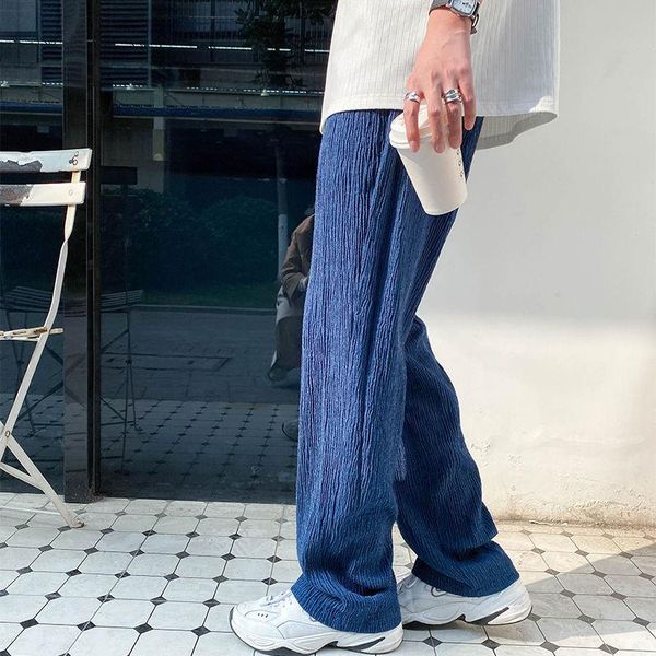 men's pants spring pleated fashion casual wide-leg men streetwear korean loose hip-hop straight mens trousers m-xl, Black
men's pants spring pleated fashion casual wide-leg men streetwear korean loose hip-hop straight mens trousers m-xl, Black