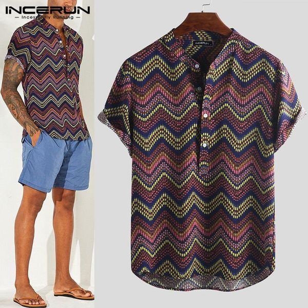 incerun printed men hawaiian shirt stand collar short sleeve button blouse beach vintage casual shirts men camisa s-5xl 2020, White;black
incerun printed men hawaiian shirt stand collar short sleeve button blouse beach vintage casual shirts men camisa s-5xl 2020, White;black