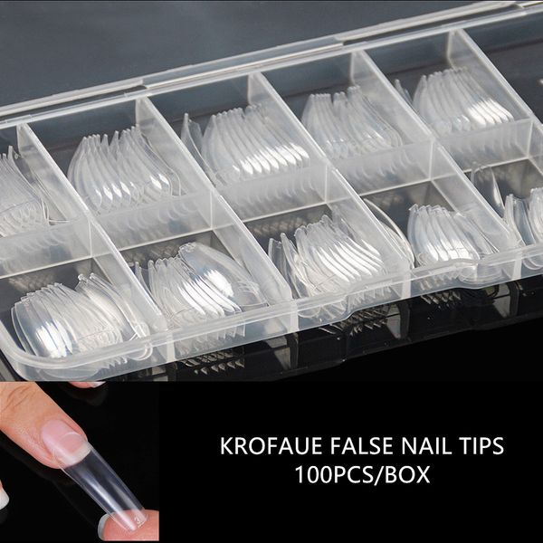 1 box 100pcs fake nails transparent false french nail tips artificial acrylic ballerina coffin manicure design set diy tool, Red;gold
1 box 100pcs fake nails transparent false french nail tips artificial acrylic ballerina coffin manicure design set diy tool, Red;gold