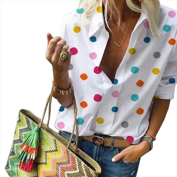 dot print women blouses 2021 fashion long sleeve turn down collar office shirt chiffon blouse shirt casual plus size blusas, White
dot print women blouses 2021 fashion long sleeve turn down collar office shirt chiffon blouse shirt casual plus size blusas, White