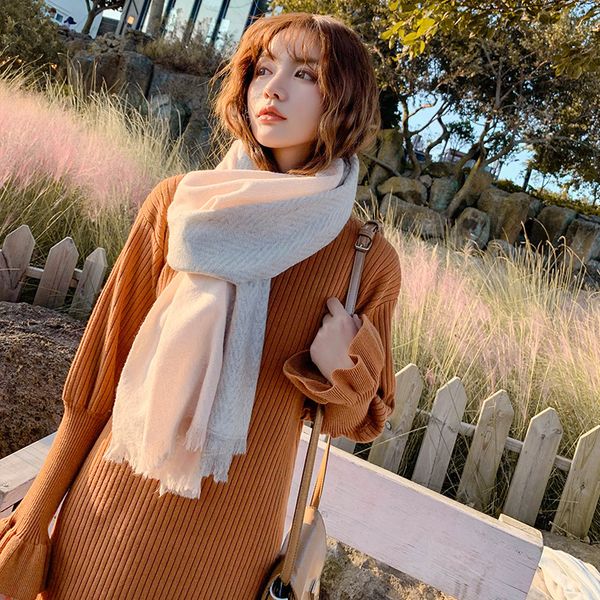 autumn and winter new cashmere scarves women's brand version versatile color matching sweet long thickened bib shawl klwe, Blue;gray
autumn and winter new cashmere scarves women's brand version versatile color matching sweet long thickened bib shawl klwe, Blue;gray