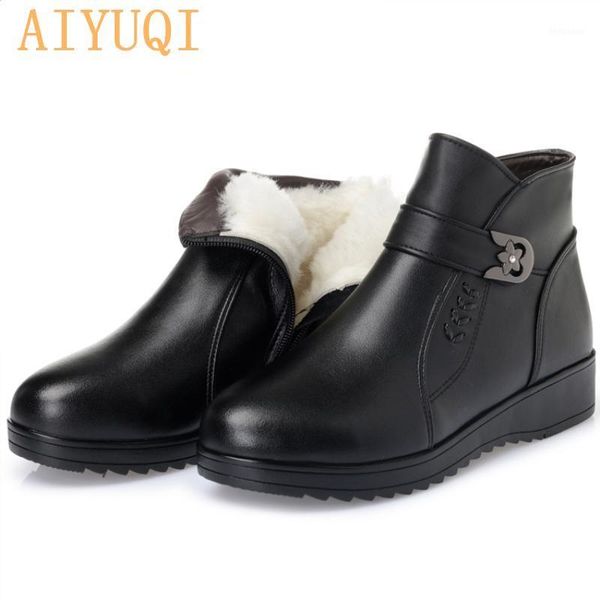 boots genuine leather women 2021 winter thick wool ankle elderly the large size 35-43 warm shoes 1, Black
boots genuine leather women 2021 winter thick wool ankle elderly the large size 35-43 warm shoes 1, Black