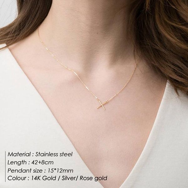 punk stainless steel necklace women stylish x shape pendant necklace simple thin for women fashion jewelry, Silver
punk stainless steel necklace women stylish x shape pendant necklace simple thin for women fashion jewelry, Silver