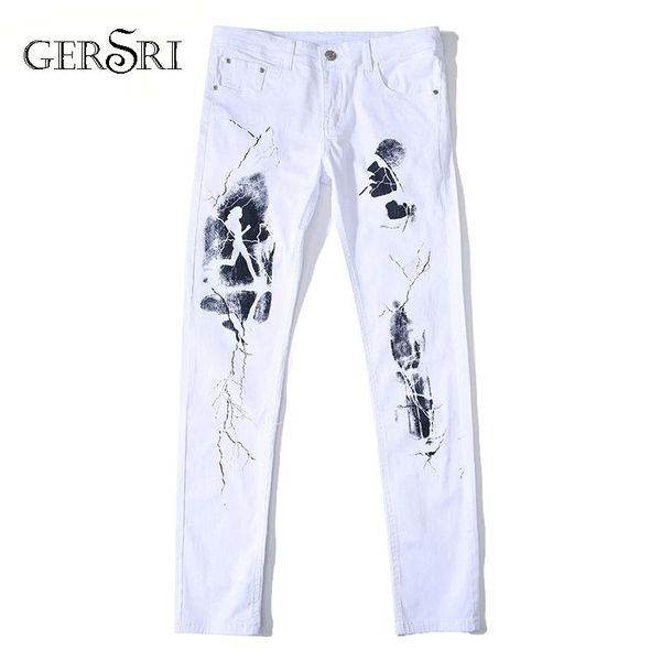 gersri new men jeans classic fashion designer denim skinny jeans pattern men's casual white trousers, Blue
gersri new men jeans classic fashion designer denim skinny jeans pattern men's casual white trousers, Blue