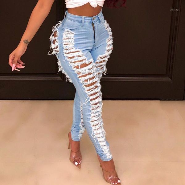 women fashion ripped hole denim pants lady high street skinny fit pencil pants streetwear ankle length high waist trousers1, Blue
women fashion ripped hole denim pants lady high street skinny fit pencil pants streetwear ankle length high waist trousers1, Blue