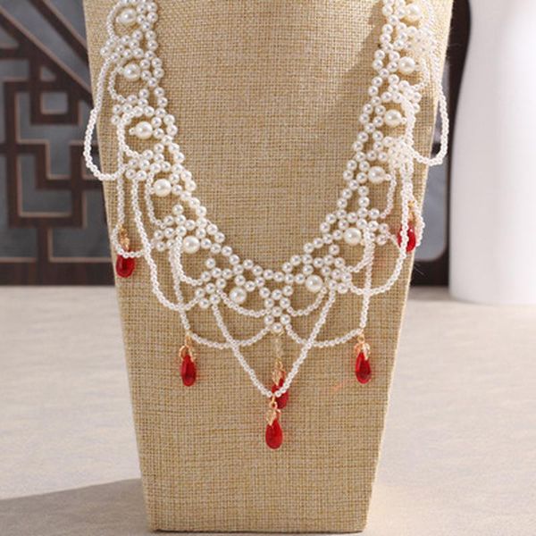 chains fashion jewelry imitation pearl necklaces for women clothes wedding dress lace trim collar, Silver
chains fashion jewelry imitation pearl necklaces for women clothes wedding dress lace trim collar, Silver