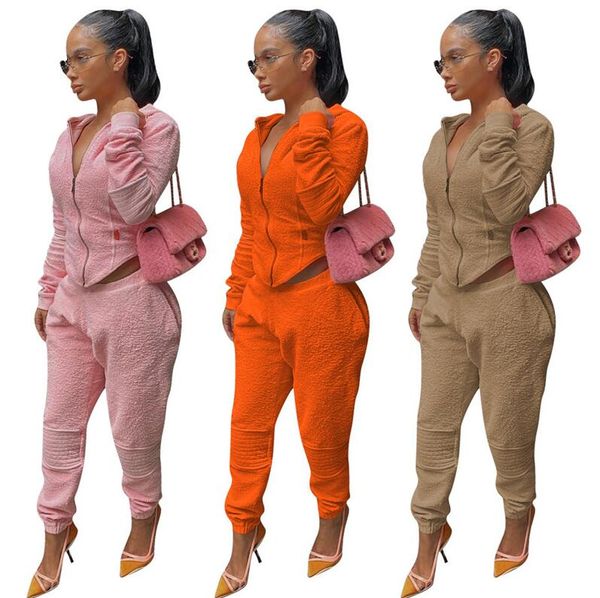 women tracksuit solid color velvet fleeced hooded hoodies zipper sweater coat jackets legging pants outfits two piece trousers suit cz121604, White
women tracksuit solid color velvet fleeced hooded hoodies zipper sweater coat jackets legging pants outfits two piece trousers suit cz121604, White