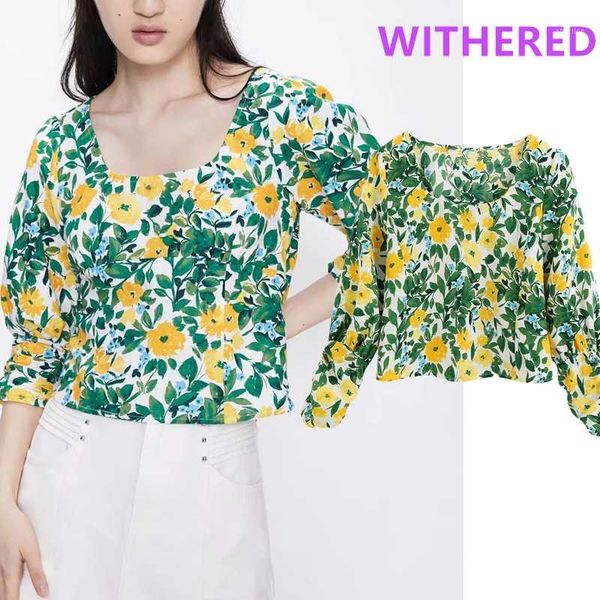 women's blouses & shirts dave&di england indie folk vintage tropical printing short blouse women blusas mujer de moda 2021 womens, White
women's blouses & shirts dave&di england indie folk vintage tropical printing short blouse women blusas mujer de moda 2021 womens, White