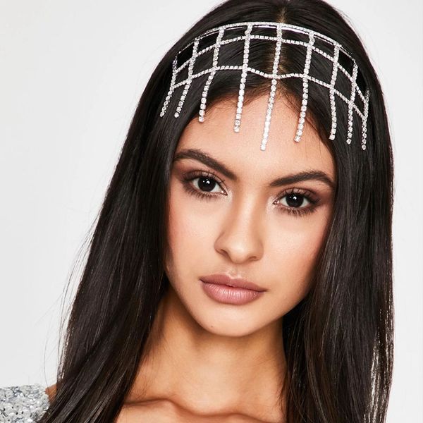 boho trendy rhinestone mesh headband womens hair accessories forehead chain headpiece tassel crystal jewelry, Golden;silver
boho trendy rhinestone mesh headband womens hair accessories forehead chain headpiece tassel crystal jewelry, Golden;silver