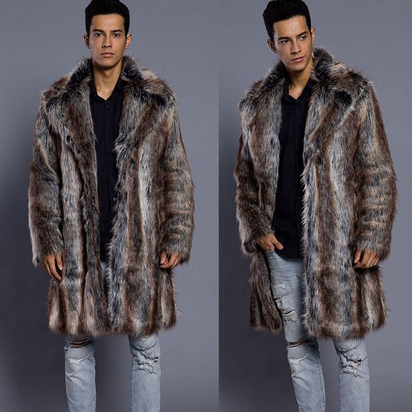 new winter men's turn-down collar faux mink fur coat printed striped long windbreaker loose casual male fox leather jacket 201026, Black
new winter men's turn-down collar faux mink fur coat printed striped long windbreaker loose casual male fox leather jacket 201026, Black