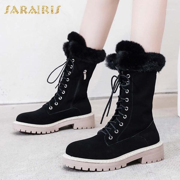 boots sarairis 2021 lace-up platform mid calf women's shoes warm plush leisure winter snow ladies woman1, Black
boots sarairis 2021 lace-up platform mid calf women's shoes warm plush leisure winter snow ladies woman1, Black