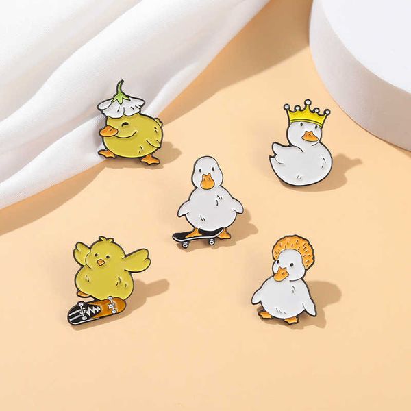 cute little yellow duck brooch, Gray