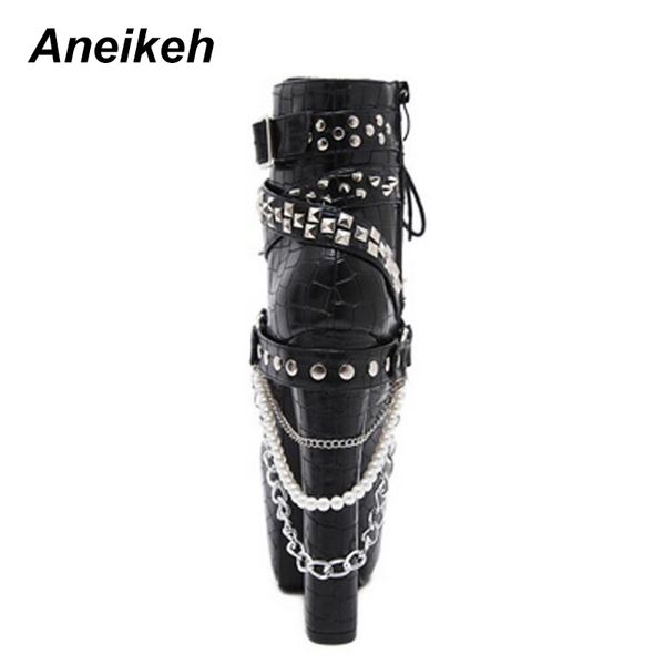 aneikeh zip metal chains rivet motorcycle boots women shoes super high heels platform ankle boots punk rock gothic biker boots y200723, Black
aneikeh zip metal chains rivet motorcycle boots women shoes super high heels platform ankle boots punk rock gothic biker boots y200723, Black