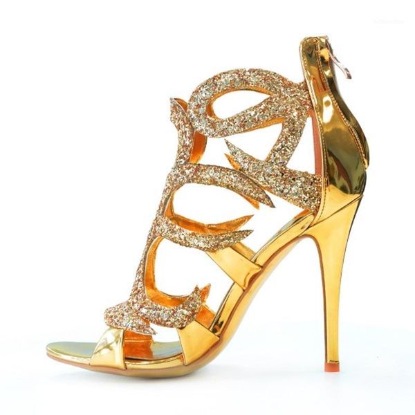 sandals gold shoes crystal cage stiletto heels luxury women designers hollow open toe high heel zip up glitter booties1, Black
sandals gold shoes crystal cage stiletto heels luxury women designers hollow open toe high heel zip up glitter booties1, Black