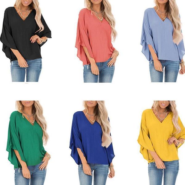 droppshiping women lady v neck solid color loose bat sleeve t-shirt fashion for beach party d88, White
droppshiping women lady v neck solid color loose bat sleeve t-shirt fashion for beach party d88, White