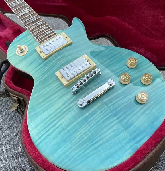 custom shop 1959 blue burst flame maple electric guitar tuilp tuners, chrome hardware
custom shop 1959 blue burst flame maple electric guitar tuilp tuners, chrome hardware