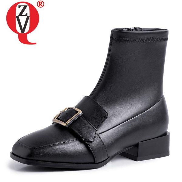 zvq winter new casual ankle boots outside warm low heels handmade genuine leather square toe zipper women shoes drop shipping, Black
zvq winter new casual ankle boots outside warm low heels handmade genuine leather square toe zipper women shoes drop shipping, Black