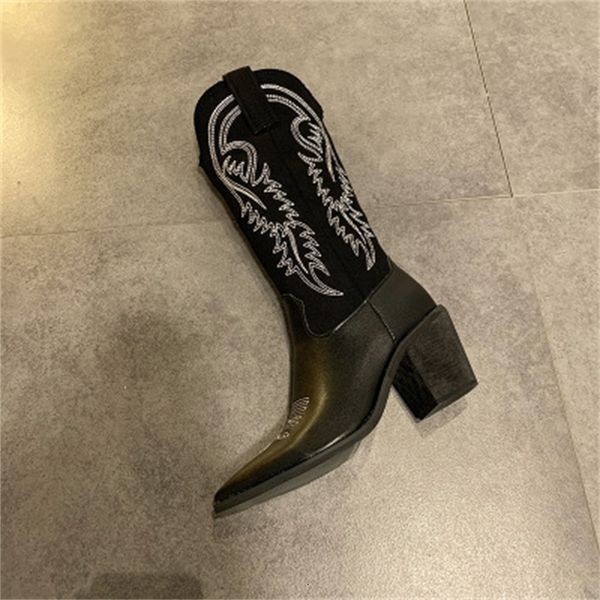 new winter 2021 fall fashions leather from the western vintage woman cowboy slide on toe pointed mid-calf calf boots high heels shoes m5h1, Black
new winter 2021 fall fashions leather from the western vintage woman cowboy slide on toe pointed mid-calf calf boots high heels shoes m5h1, Black