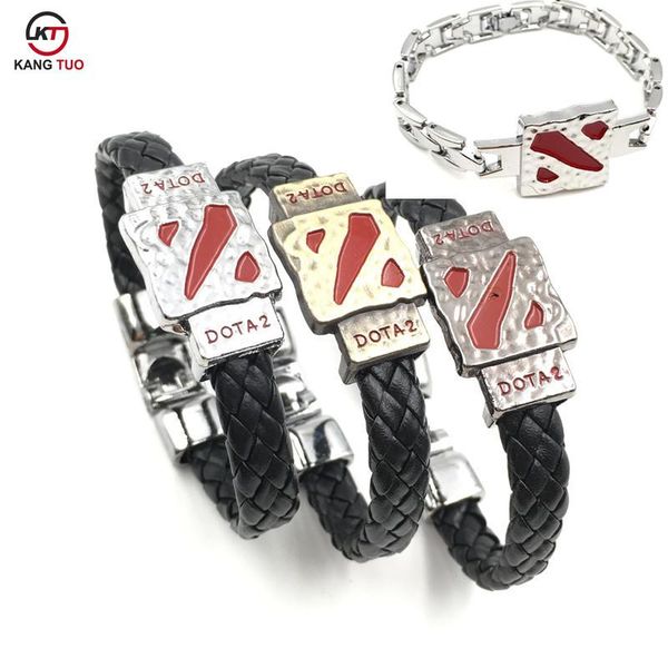 charm bracelets game souvenir jewelry dota2 bracelet leather turret sign alloy bangles for men&women accessories 4 color options, Golden;silver
charm bracelets game souvenir jewelry dota2 bracelet leather turret sign alloy bangles for men&women accessories 4 color options, Golden;silver