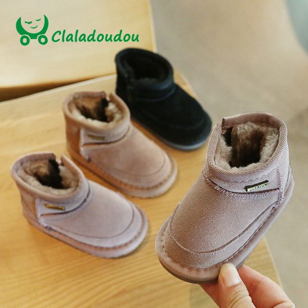 claladoudou 12-15.5cm brand winter plush baby girls snow boots shoes genuine leather flat with baby toddler shoes outdoor flats 201130, Black;grey
claladoudou 12-15.5cm brand winter plush baby girls snow boots shoes genuine leather flat with baby toddler shoes outdoor flats 201130, Black;grey