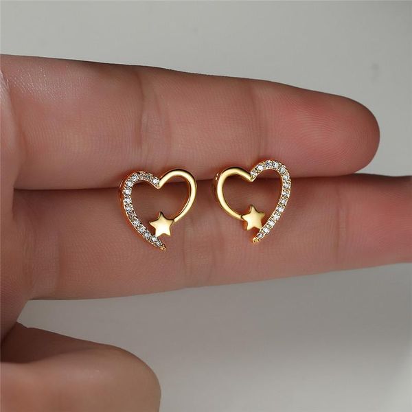 stud white zircon cute heart earrings for women wedding jewelry vintage gold/silver color multicolor stone small star, Golden;silver
stud white zircon cute heart earrings for women wedding jewelry vintage gold/silver color multicolor stone small star, Golden;silver