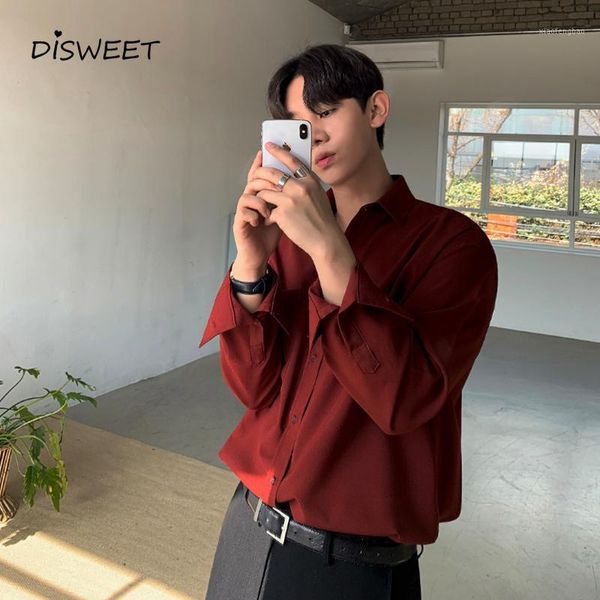 solid lapel loose shirt men korean long-sleeved single-breasted slim men's shirt 20201, White;black
solid lapel loose shirt men korean long-sleeved single-breasted slim men's shirt 20201, White;black