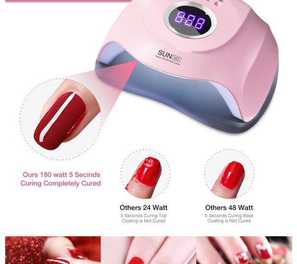 180w led lamp nail dryers 45 leds uv ice lamp for drying gel polish 10/30/60/99s timer auto sensor manicure tools
180w led lamp nail dryers 45 leds uv ice lamp for drying gel polish 10/30/60/99s timer auto sensor manicure tools