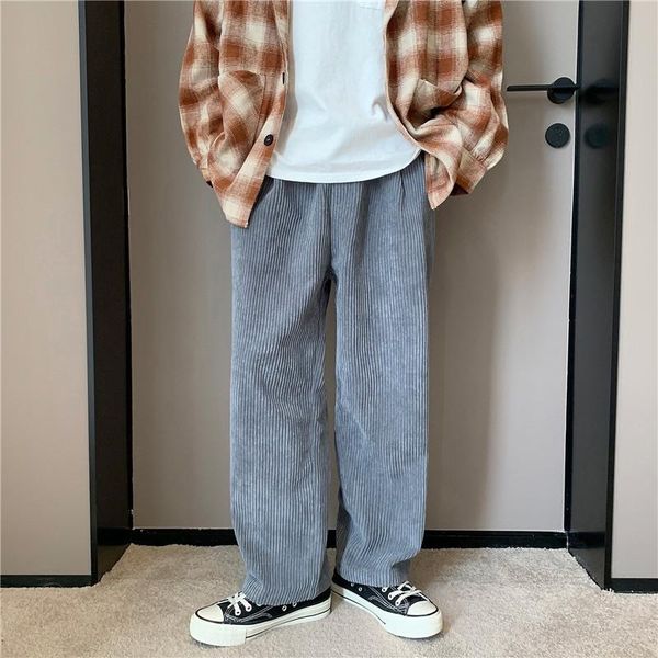 men's pants casual pleated corduroy men autumn winter vintage straight drawstring elastic waist loose solid color trousers male, Black
men's pants casual pleated corduroy men autumn winter vintage straight drawstring elastic waist loose solid color trousers male, Black