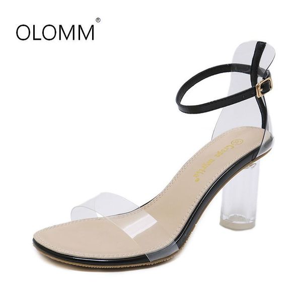 transparent sandals summer 2021 new wild round with crystal high heels thick with zapatos de mujer womens shoes, Black
transparent sandals summer 2021 new wild round with crystal high heels thick with zapatos de mujer womens shoes, Black