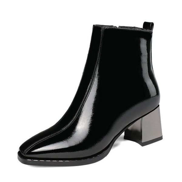 2020 spring autumn women boots faux leather sqaure high heel ankle boots fashion square toe zip winter ladies shoes, Black
2020 spring autumn women boots faux leather sqaure high heel ankle boots fashion square toe zip winter ladies shoes, Black