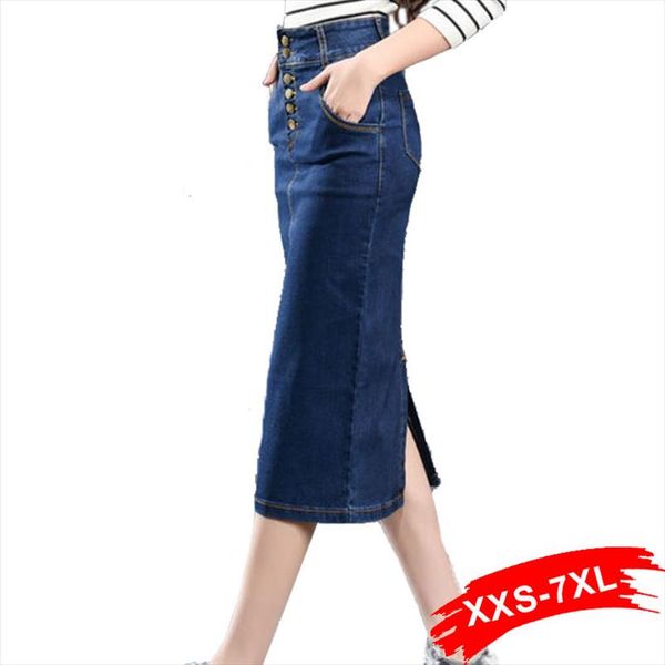 4xl 7xl xs plus size denim skirt women casual push up high waist pencil jeans skirts split back slim hip long stretch, Black
4xl 7xl xs plus size denim skirt women casual push up high waist pencil jeans skirts split back slim hip long stretch, Black