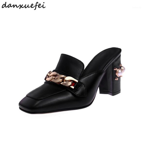 dress shoes plus size 33-40 women's thick high heel slides chain summer sandals square toe beading slip-on sandalias for women1, Black
dress shoes plus size 33-40 women's thick high heel slides chain summer sandals square toe beading slip-on sandalias for women1, Black