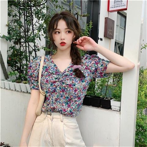 2021 new short puff sleeve women korean chiffon designer floral female 2021 casual clothes ladies spring party blouse pt0i, White
2021 new short puff sleeve women korean chiffon designer floral female 2021 casual clothes ladies spring party blouse pt0i, White