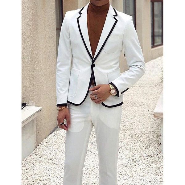 men's suits & blazers wedding party white slim fit 2 piece jacket and pants set for groom marriage tuxedo formal business blazer mascul, White;black
men's suits & blazers wedding party white slim fit 2 piece jacket and pants set for groom marriage tuxedo formal business blazer mascul, White;black