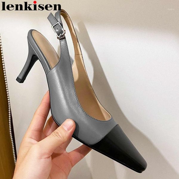 dress shoes lenkisen handmade cow leather square toe mixed colors slingback thin heels buckle straps office lady pumps l271, Black
dress shoes lenkisen handmade cow leather square toe mixed colors slingback thin heels buckle straps office lady pumps l271, Black