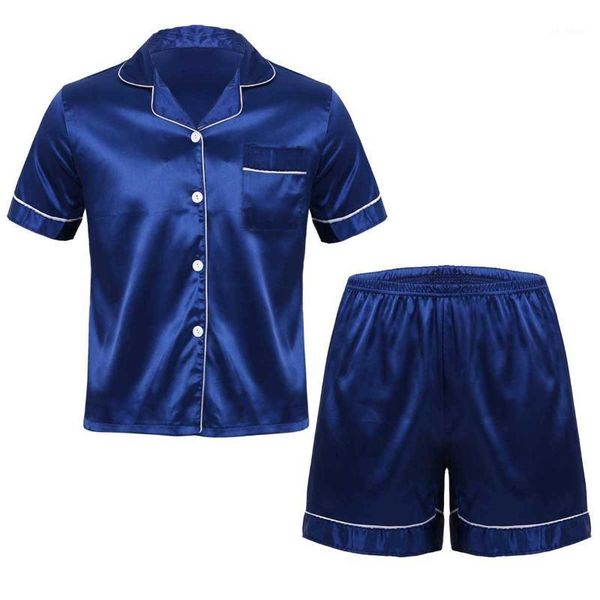 mens silky satin pajamas set short sleeves button down shirt with elastic waist boxer shorts sleepwear loungewear outfits1, Black;brown
mens silky satin pajamas set short sleeves button down shirt with elastic waist boxer shorts sleepwear loungewear outfits1, Black;brown