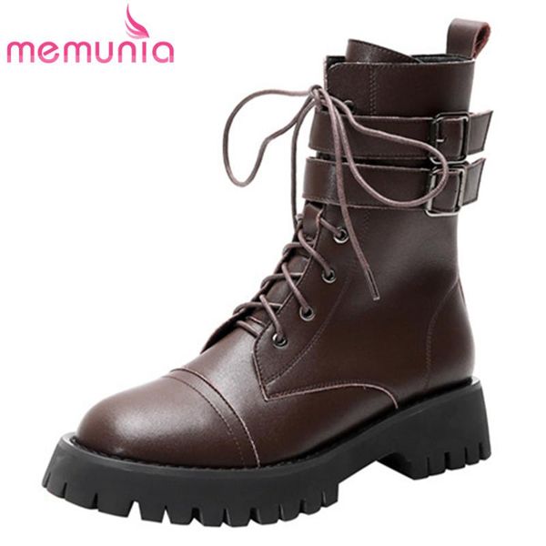 memunia 2020 motorcycle boots women genuine leather low heel platform shoes lace up zip autumn ankle boots woman, Black
memunia 2020 motorcycle boots women genuine leather low heel platform shoes lace up zip autumn ankle boots woman, Black
