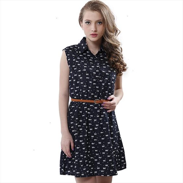 fashion summer new women shirts dress cat footprints pattern show thin shirt dress casual dresses with belt designer clothes, Black;gray
fashion summer new women shirts dress cat footprints pattern show thin shirt dress casual dresses with belt designer clothes, Black;gray
