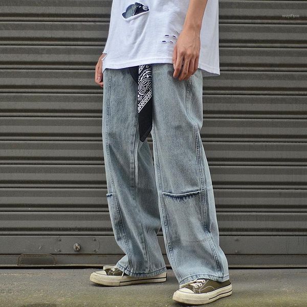 multi pocket jeans men's fashion korean loose straight tube wide leg daddy pants washed and made light blue trousers1 
multi pocket jeans men's fashion korean loose straight tube wide leg daddy pants washed and made light blue trousers1