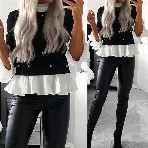 женщина с бисером рубашка осень сплошной цвет рюша рубашка для леди повседневная женская лоскутная блузка и топы camisa de mujer d30, White
женщина с бисером рубашка осень сплошной цвет рюша рубашка для леди повседневная женская лоскутная блузка и топы camisa de mujer d30, White