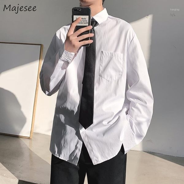men white shirts korean style simple all-match students business male ulzzang mens work clothing chic loose dress shirts solid1, White;black
men white shirts korean style simple all-match students business male ulzzang mens work clothing chic loose dress shirts solid1, White;black