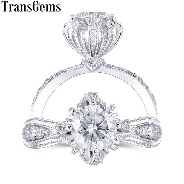 transgems 14k 585 white gold center 1ct 6.5mm f color engagement ring for women wedding vintage ladies ring y200620, Slivery;golden
transgems 14k 585 white gold center 1ct 6.5mm f color engagement ring for women wedding vintage ladies ring y200620, Slivery;golden