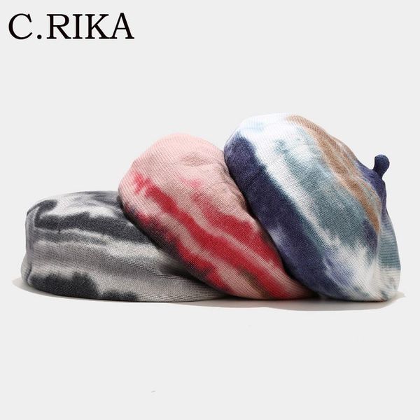 berets spring tie dye beret hats for women girls fashion knitting wool french hat lady painter outdoor warm winter, Blue;gray
berets spring tie dye beret hats for women girls fashion knitting wool french hat lady painter outdoor warm winter, Blue;gray